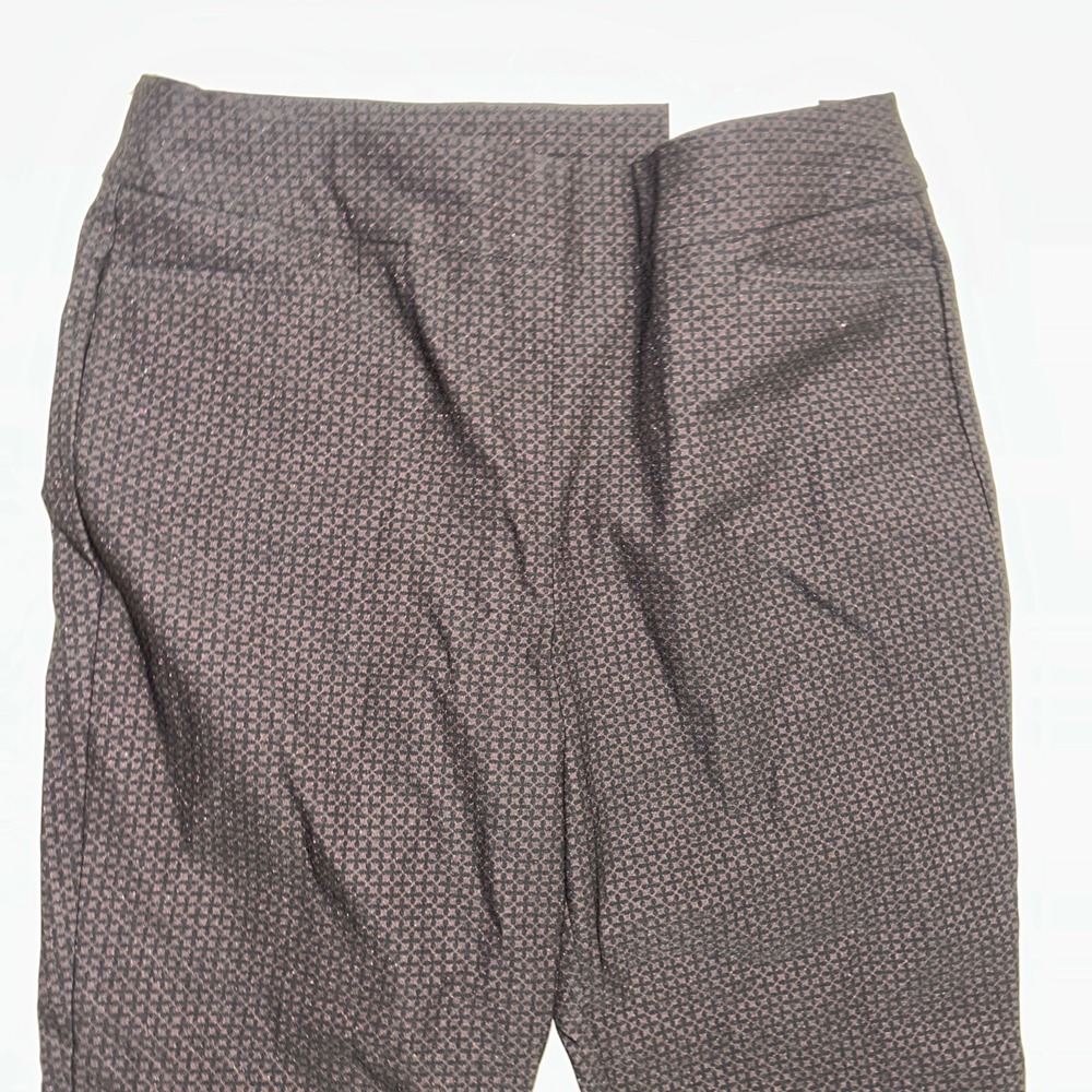 NWT Chicos Pants 0.5R US 6 Black Cranberry So Slimming Brigitte‎ Ankle Pocket - Picture 6 of 9